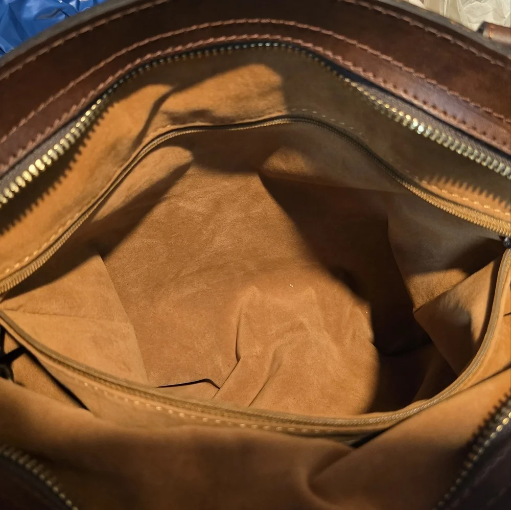 Patricia Nash Brown and Tan Shoulder Bag